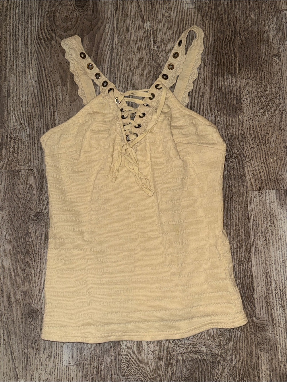 gimmicks by BKE Lace-Up Knit Tank